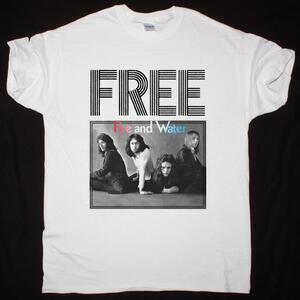 Free Fire And Water Classic Rock  White Fan Graphic T-Shirt